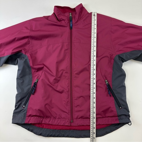 LL Bean wine black womens nylon soft shell zip front windbreaker jacket Large - Picture 9 of 9